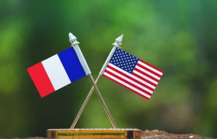 Drapeaux de la France et des Etats-Unis