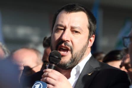 Matteo Salvini, ministre de l'Intérieur du gouvernement italien et leader du parti d'extrême-droite La Ligue