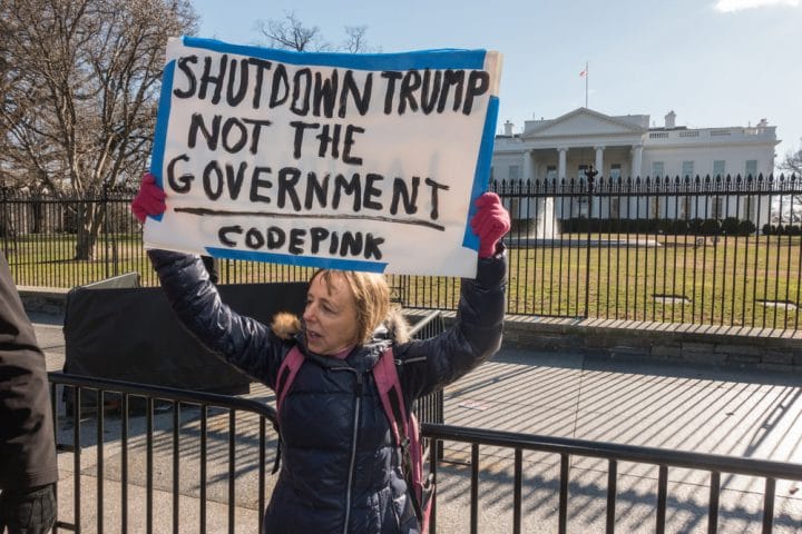 manifestation - Maison Blanche -Shutdown - Trump - Etats-Unis