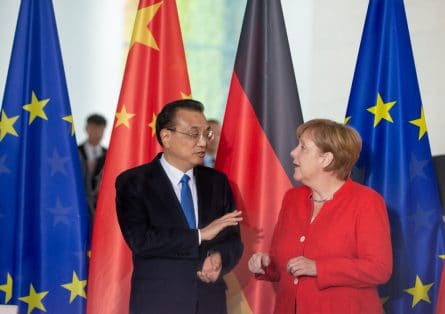 Angela Merkel et le Premier ministre chinois Li Keqiang en 2018